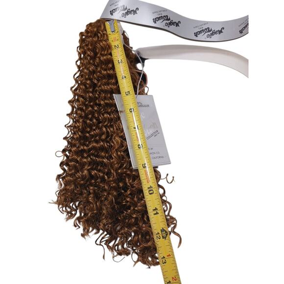 Ponytail Extension Magic Touch 13" Golden Brown Tight Waves Curly Prom Holiday - Picture 5 of 11